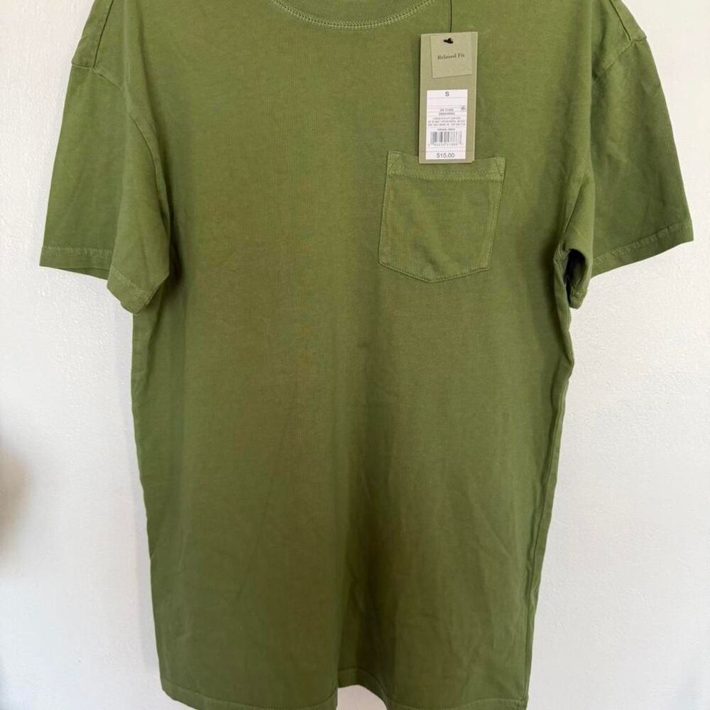 Goodfellow-co Men's Green and Khaki T-shirt